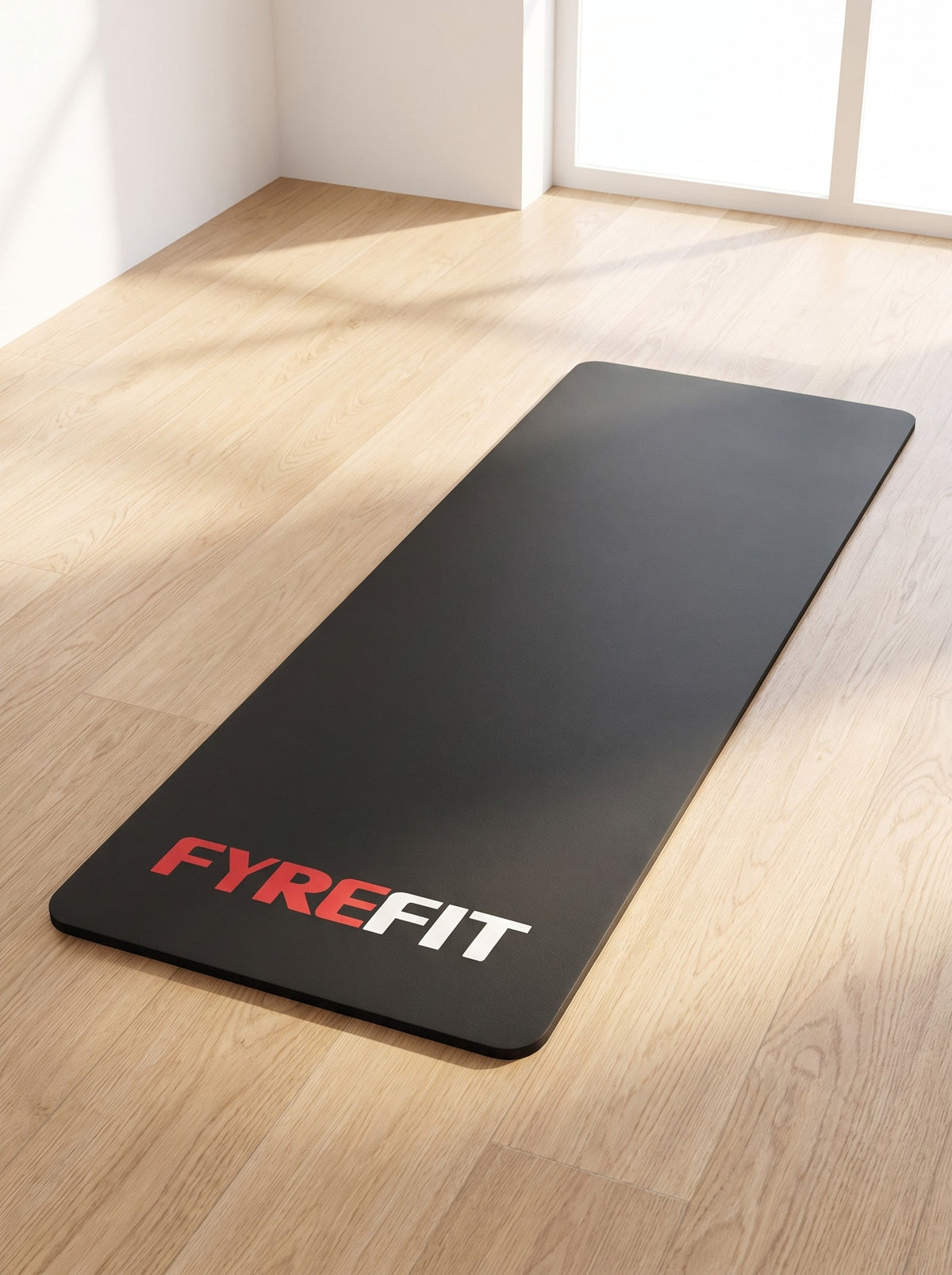 Foam Yoga Mat, laid flat on the floor