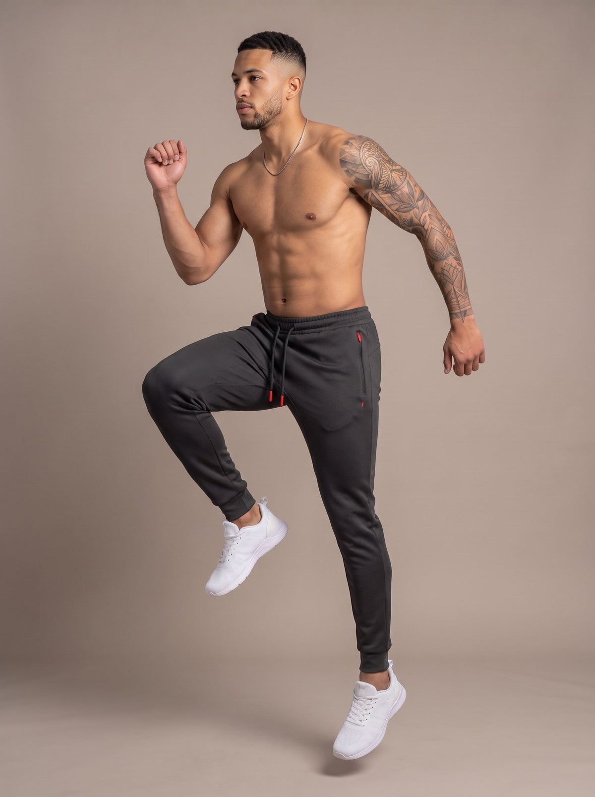 Men's Performance Joggers in Black, in motion, on model