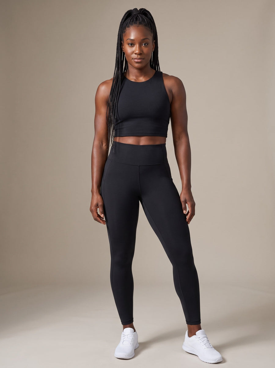 Women's Leggings in Black, front, on model
